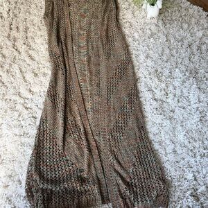 Elegant Multicolor Knit extra long thick knit fall  cozy Cardigan